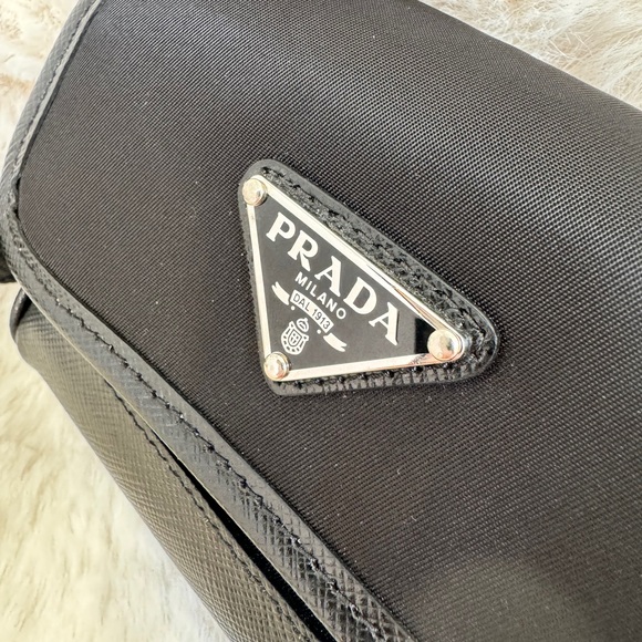 Prada Saffiano and Nylon Crossbody Mini Pouch Bag - Picture 6 of 15